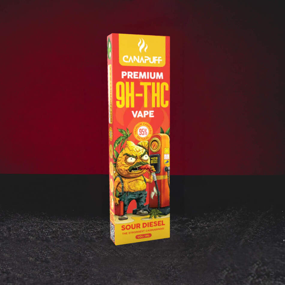 9H-TH Vape 95% 1ml Sour Diesel – markanter Vape mit Dieselaroma, erdigen Noten und energiegeladenem Charakter premium disposable vape met 9H-TH cannabinoïde in de varianten vape desechable premium con cannabinoide 9H-TH en variantes