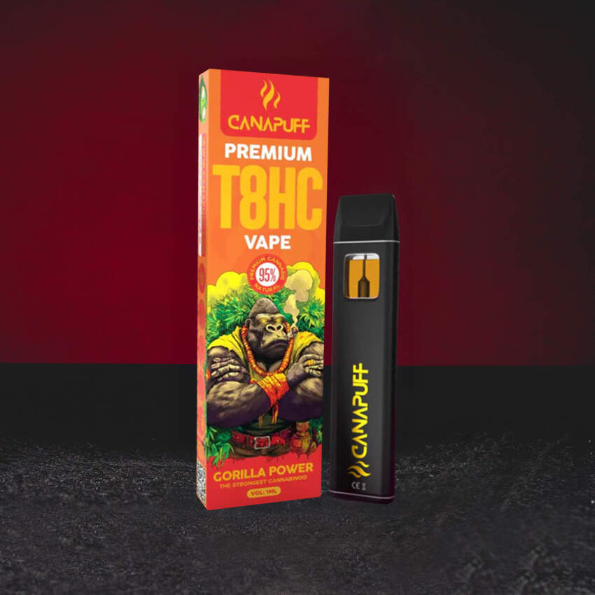 T8HC Vape 1 ml Gorilla Kush, Einweg-Vape mit fortschrittlichem T8HC Cannabinoid, klassisches Kush-Profil mit erdigen und holzigen Noten, tiefe Entspannung und ruhige Atmosphäre, langanhaltender ausgewogener Effekt, Kratom World Verkauf wegwerp vape met geavanceerde T8HC cannabinoïde, klassiek kush-profiel met aardse en houtachtige tonen, diepe ontspanning en rustige sfeer, langdurig uitgebalanceerd effect, Kratom World verkoop clásico con notas terrosas y amaderadas, relajación gorilla power