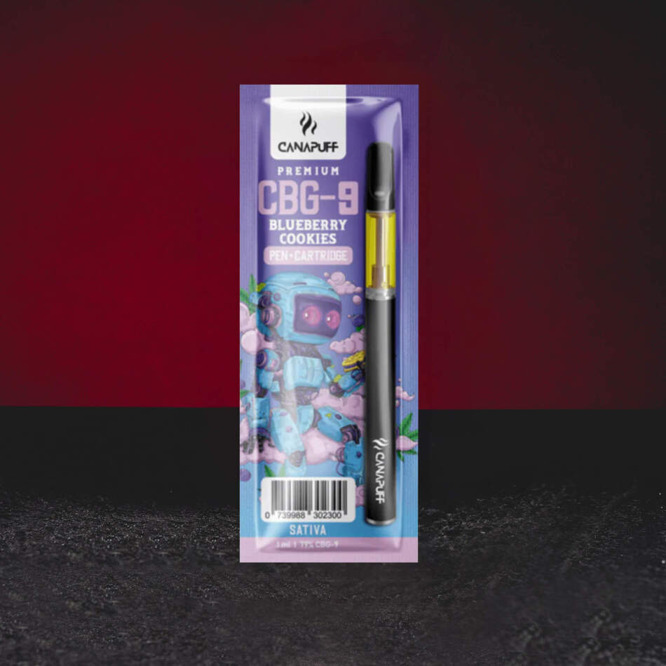 Vape Set CBG9 79% 1ml Blueberry Cookies – süßes Vape Set mit Noten von Blaubeeren, Cookie-Basis, Kiefer und feiner Kräuterminze premium vape set met CBG9 cannabinoïde in de varianten premium vape set con cannabinoide CBG9 en variantes